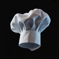 Abstract white chef hat with smooth surface and soft folds against black background culinary Royalty Free Stock Photo