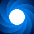 Abstract white circle on blue spiral background Royalty Free Stock Photo