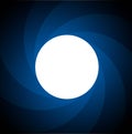 Abstract white circle on dark blue spiral background Royalty Free Stock Photo