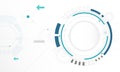 Abstract white Circle digital technology background, futuristic structure elements concept background Royalty Free Stock Photo