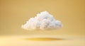 Abstract White Cloud Isolated on Yellow Background for Technology and Web Design Royalty Free Stock Photo