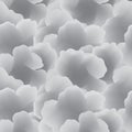 Abstract White Cloud Seamless Vector Pattern.