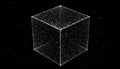 Abstract White Cube in Dark Space: Digital Art Royalty Free Stock Photo