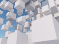 Abstract white cubes