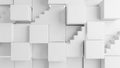 Abstract White Cubes and Stairs Geometric Pattern Background image photo Royalty Free Stock Photo