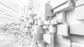 Abstract White Cubic Structure 3D Rendering Royalty Free Stock Photo