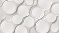 Abstract white 3d circles pattern minimalist background.