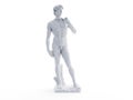 An abstract white david statue