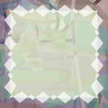 Abstract White Diamond on Green Frame (Square Frame Edge for Social Media) - Background