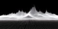 Abstract White Digital Landscape Grid Modern Design Background Art Wave Data Dots Mesh