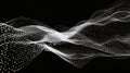 Abstract White Digital Wave Pattern on Black Background for Technology and Data Visualization Royalty Free Stock Photo