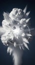 Abstract White Explosion on Dark Background with Glowing Core and Sharp Fragments Royalty Free Stock Photo
