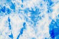 Abstract of the white fabric dyed with indigo blue ink to become batik cloth Royalty Free Stock Photo