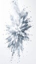 Abstract White Flower Explosion Against A White Background With Gray Particles Royalty Free Stock Photo