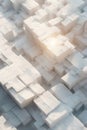 Abstract White Geometric Cubes: Modern Architectural Pattern Background Portrait Images Generative AI Royalty Free Stock Photo