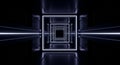 Abstract White Geometric Light Tunnel With Square Frames Royalty Free Stock Photo