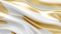 Abstract white and gold fluid metallic texture background design, Hi gloss Generative AI Royalty Free Stock Photo