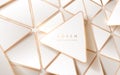 Abstract white and gold triangle shapes background