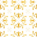 Abstract white and golden background with floral hand drawn ornament. Geometric seamless pattern for wallpaper, web page Royalty Free Stock Photo