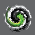 Abstract white green black swirl logo Royalty Free Stock Photo
