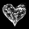 Abstract white heart on black background Royalty Free Stock Photo