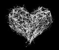 Abstract white heart on black background Royalty Free Stock Photo