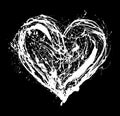 Abstract white heart on black background Royalty Free Stock Photo