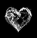 Abstract white heart on black background Royalty Free Stock Photo