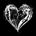 Abstract white heart on black background Royalty Free Stock Photo