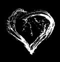 Abstract white heart on black background Royalty Free Stock Photo