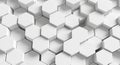 Abstract White Hexagonal Geometric Pattern Background with 3D Depth texture Royalty Free Stock Photo