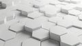 Abstract white hexagonal geometric pattern with depth and shadow play Royalty Free Stock Photo