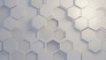 Abstract White Hexagonal Pattern Background with Geometric Shapes and Modern Design Royalty Free Stock Photo