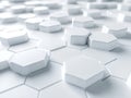 Abstract White Hexagonal Pattern with Depth and Light Reflections Royalty Free Stock Photo