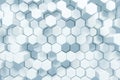 Abstract White Hexagonal Waving Surface Sci-Fi Background