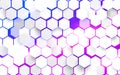 Abstract white hexagons pattern technology overlaps on blue and violet background. Futuristic technology digital hi tech concept Royalty Free Stock Photo