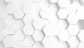 Abstract white honeycomb pattern, geometric background with hexagonal shapes. Royalty Free Stock Photo