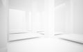 Abstract white interior of the future, with neon lighting. Royalty Free Stock Photo