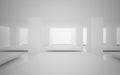 Abstract white interior of the future, with neon lighting. Royalty Free Stock Photo