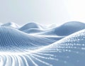 Abstract White Landscape Waves Formed by Countless Tiny Spheres in Minimal Style Royalty Free Stock Photo