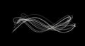 Abstract white light trails forming a dynamic wavy pattern on a stark black background (1018 Royalty Free Stock Photo