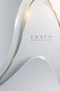 Abstract white luxury background with gold line