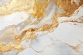 Abstract white marble texture with glittering golden beauty veins and inclusions