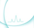 Abstract White Medical Lab Cardiograph Theme Background with Turquoise wavy curves