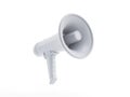 An abstract white megaphone