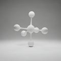 Abstract white molecular structure on a gray background Royalty Free Stock Photo