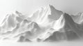 Abstract White Mountain Landscape with Flowing Lines in Minimalist Design Style Royalty Free Stock Photo