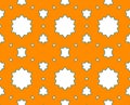 Abstract white and orange geometric seamless pattern background. Royalty Free Stock Photo