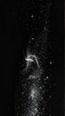 Abstract White Particle Explosion Against Black Background Dynamic Motion Royalty Free Stock Photo