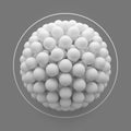 Abstract white particles molecular structure